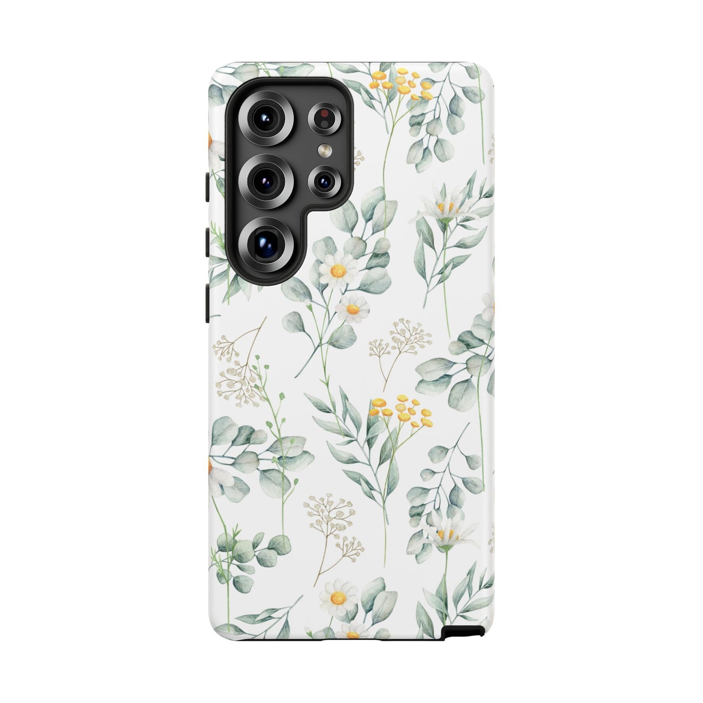 Watercolor Eucalyptus Branches and Daisy Tough Phone Case