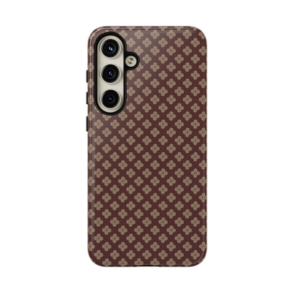 Earthy Brown & Beige Floral Tough Phone Case