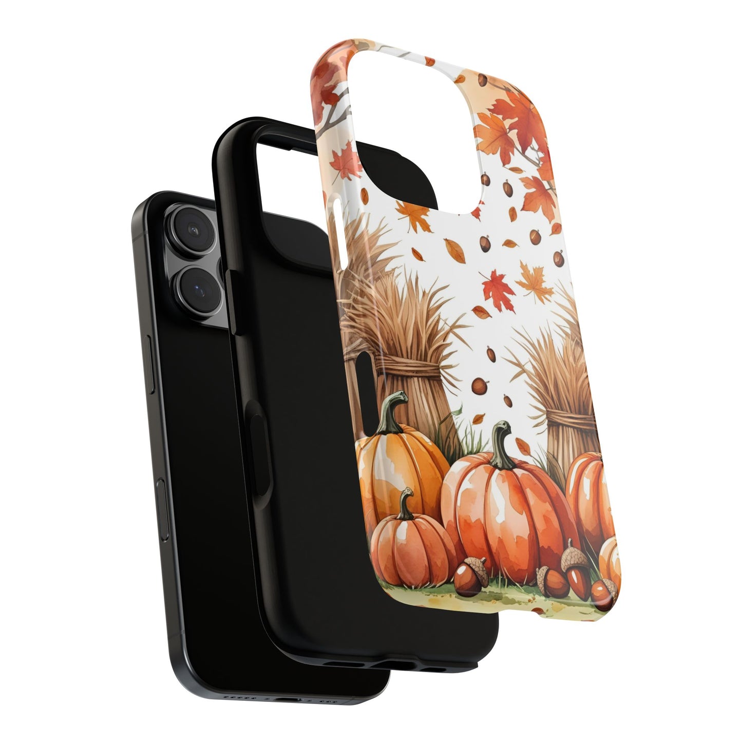 Fall Dry Straw & Pumpkin Tough Phone Case
