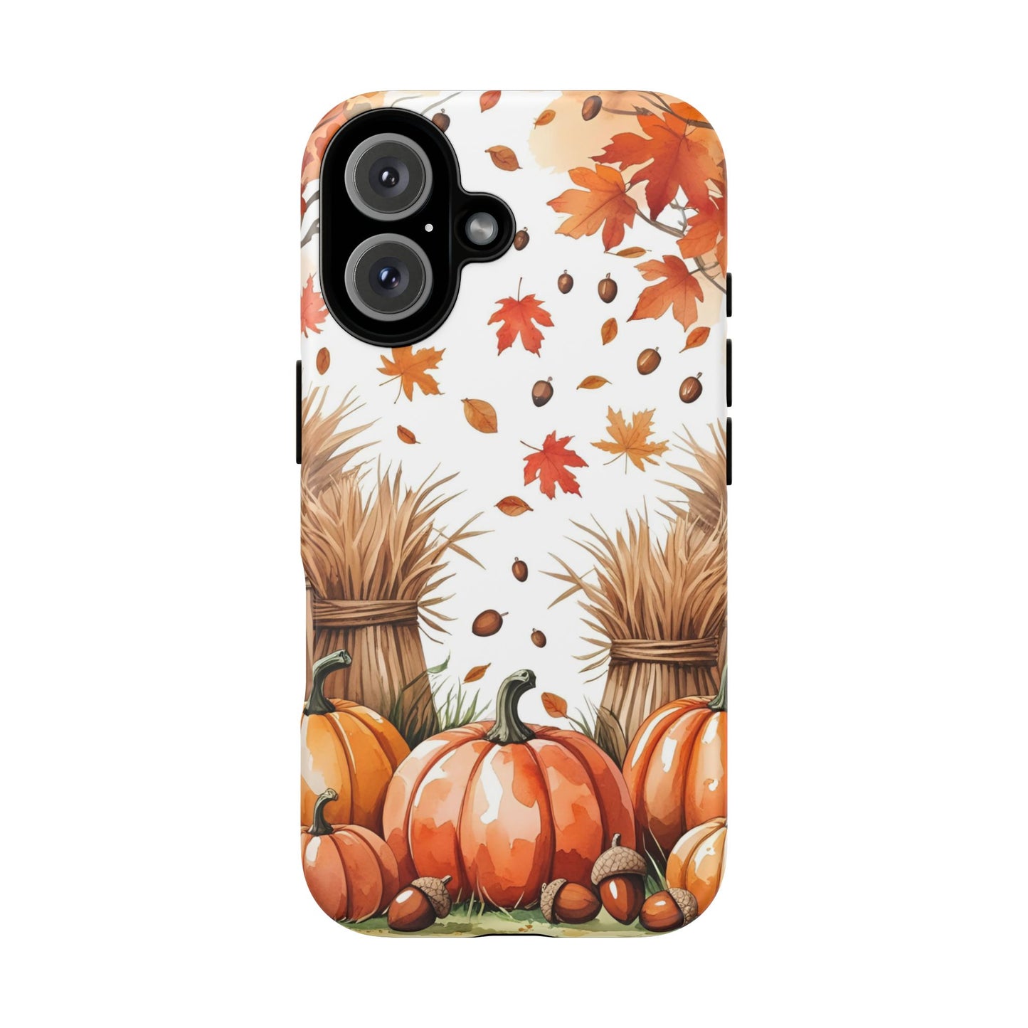 Fall Dry Straw & Pumpkin Tough Phone Case