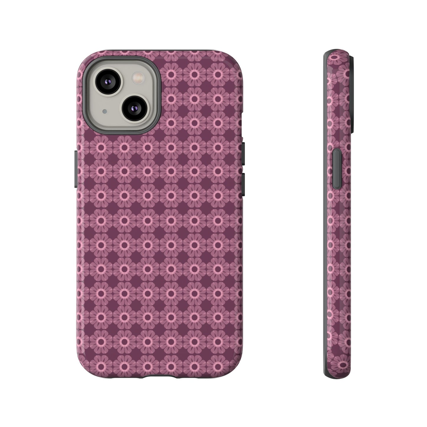 Romantic Dark Pink Floral Tough Phone Case
