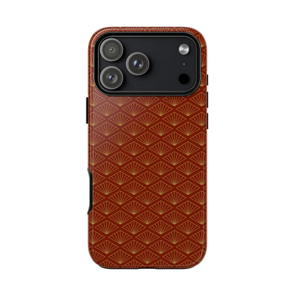 Vintage Brown & Gold Geometric Pattern Tough Phone Case