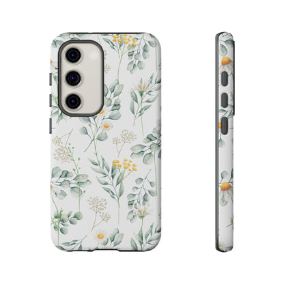 Watercolor Eucalyptus Branches and Daisy Tough Phone Case