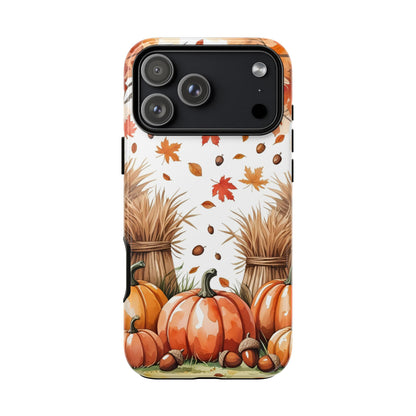 Fall Dry Straw & Pumpkin Tough Phone Case