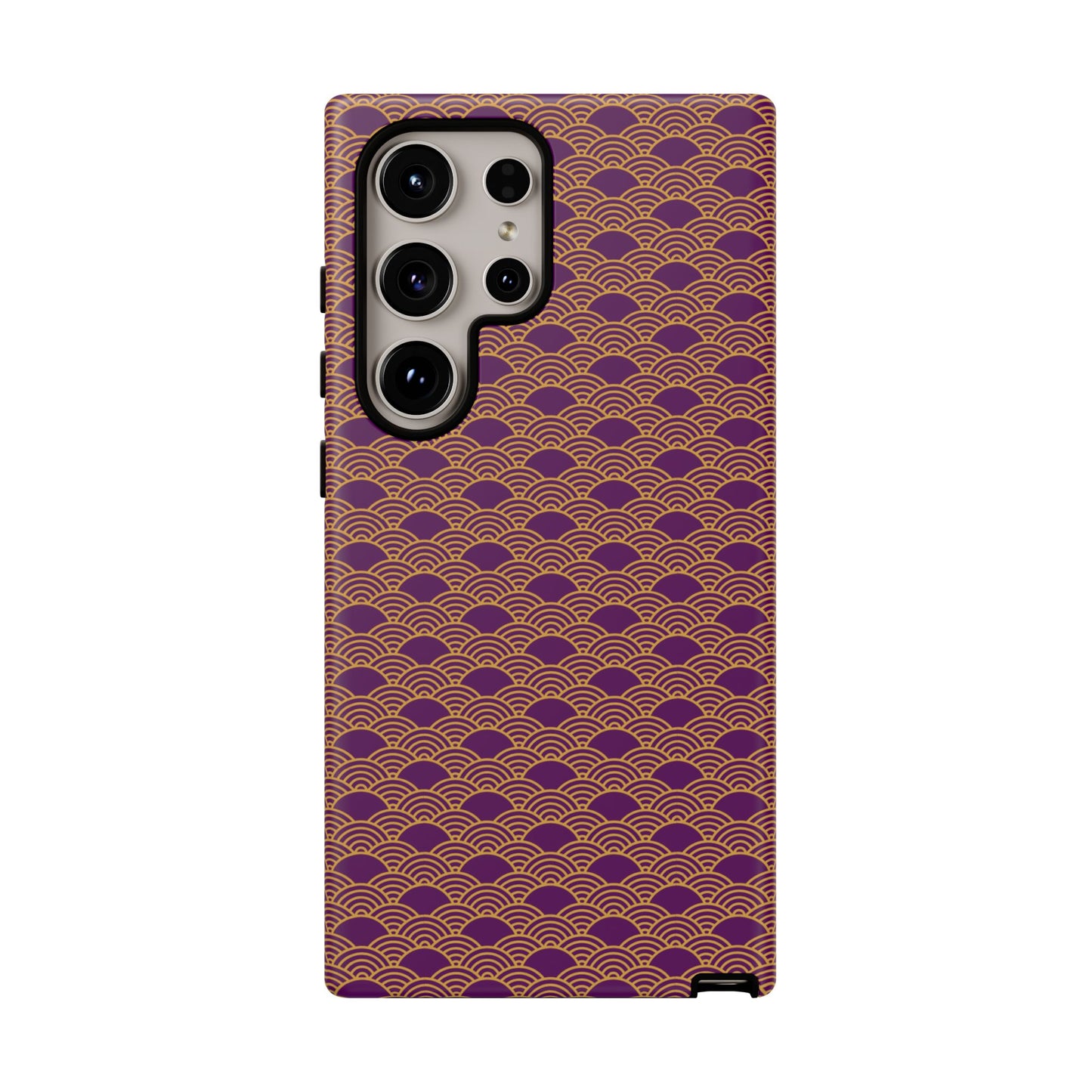 Luxurious Purple Japanese Vintage Seigaiha Wave Tough Phone Case