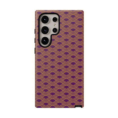 Luxurious Purple Japanese Vintage Seigaiha Wave Tough Phone Case