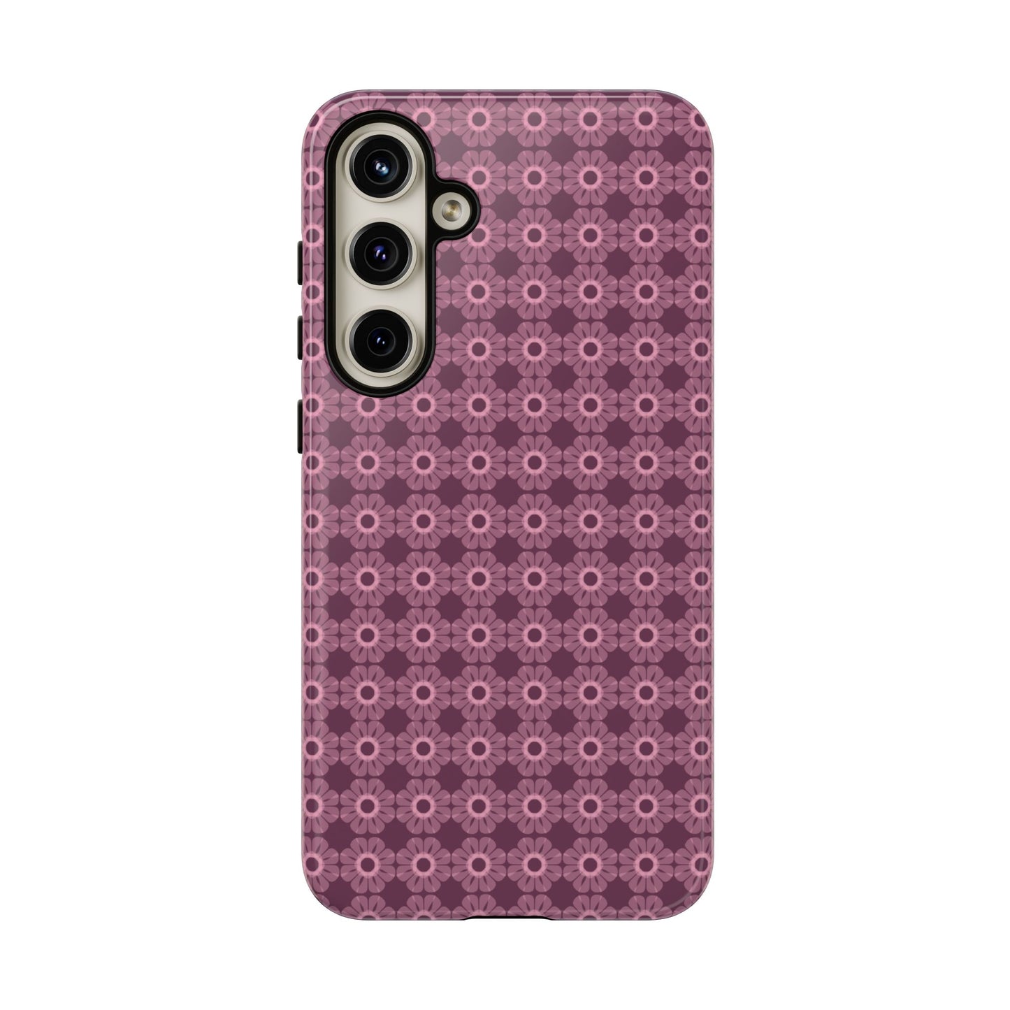 Romantic Dark Pink Floral Tough Phone Case