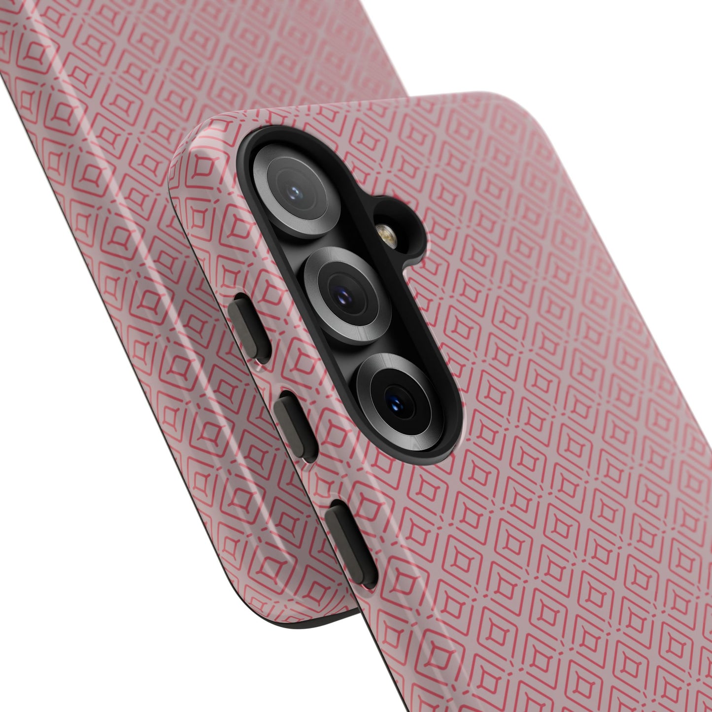 Minimalist Pink Geometric Diamond Tough Phone Case