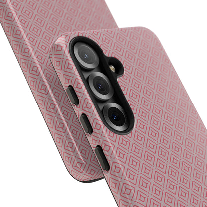 Minimalist Pink Geometric Diamond Tough Phone Case