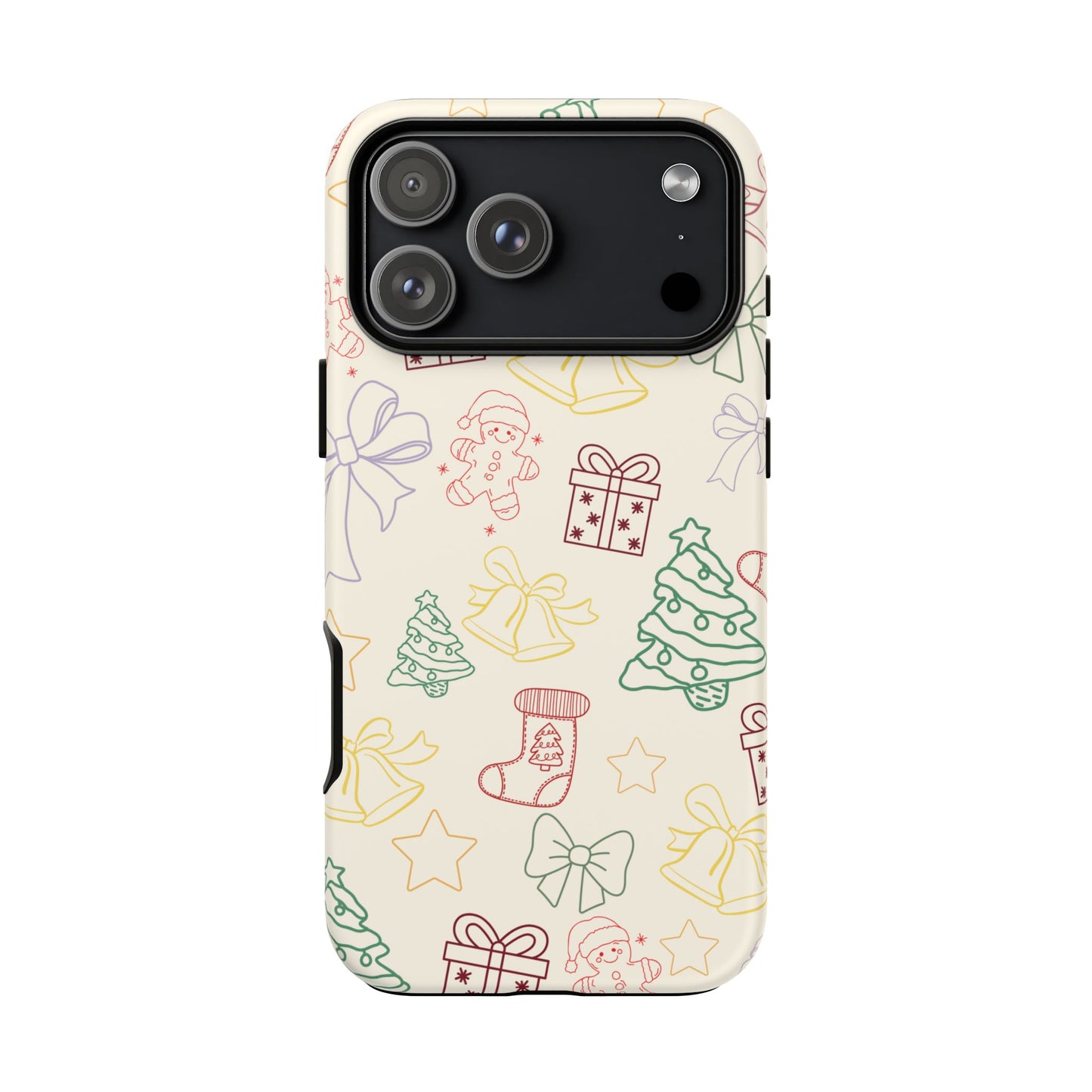 Minimal Christmas Holiday Outline Tough Phone Case