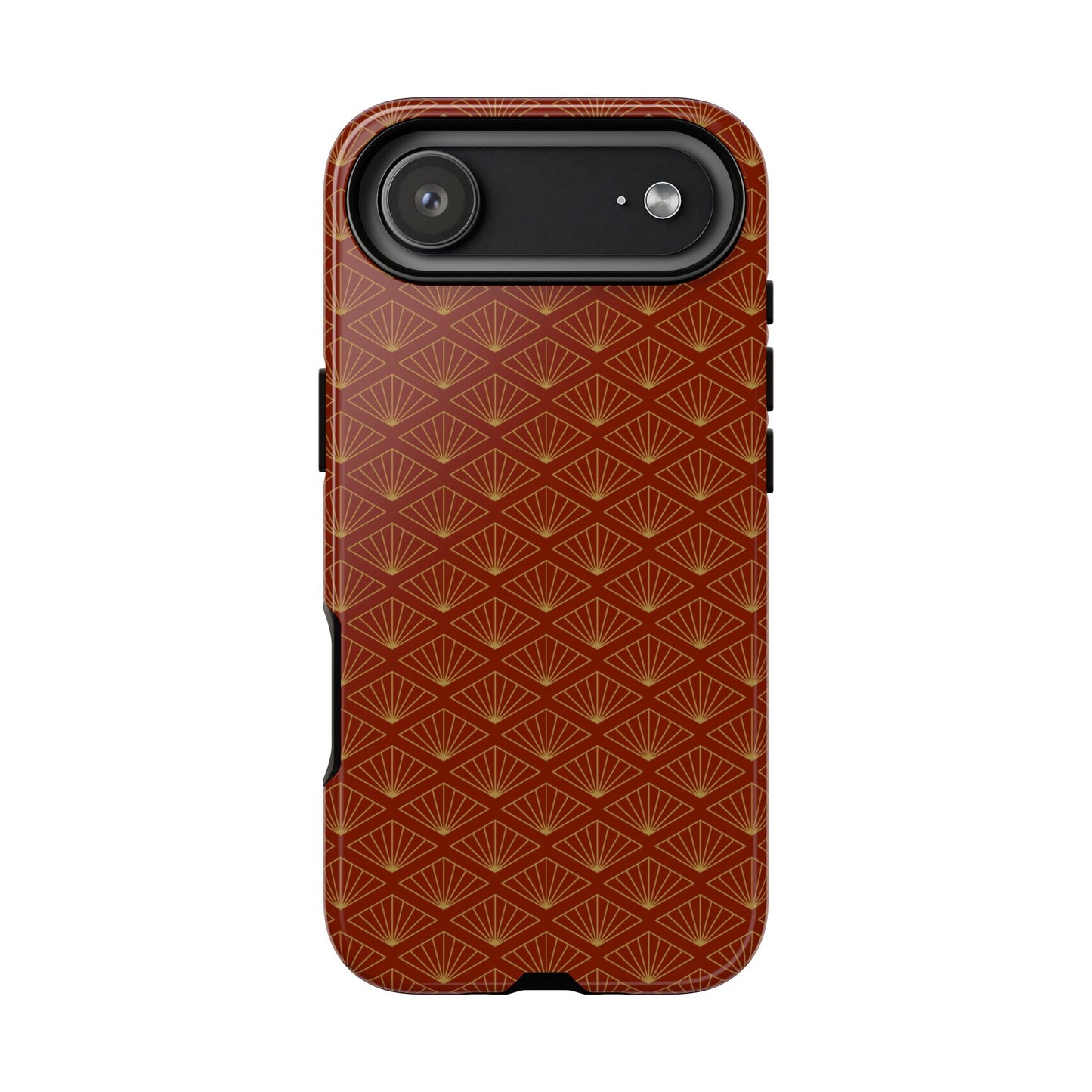 Vintage Brown & Gold Geometric Pattern Tough Phone Case
