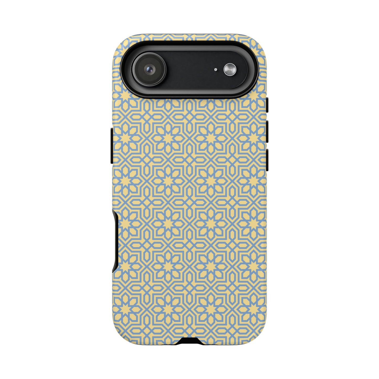 Pastel Yellow & Blue Floral Geometric Tough Phone Case