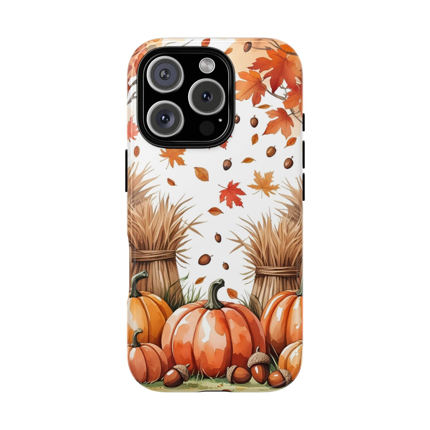 Fall Dry Straw & Pumpkin Tough Phone Case