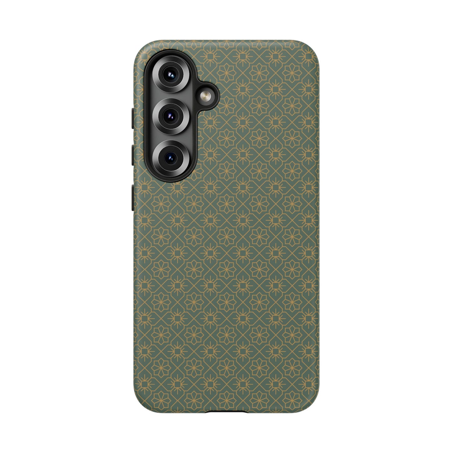 Opulent Dark Green & Gold Vintage Floral Tough Phone Case