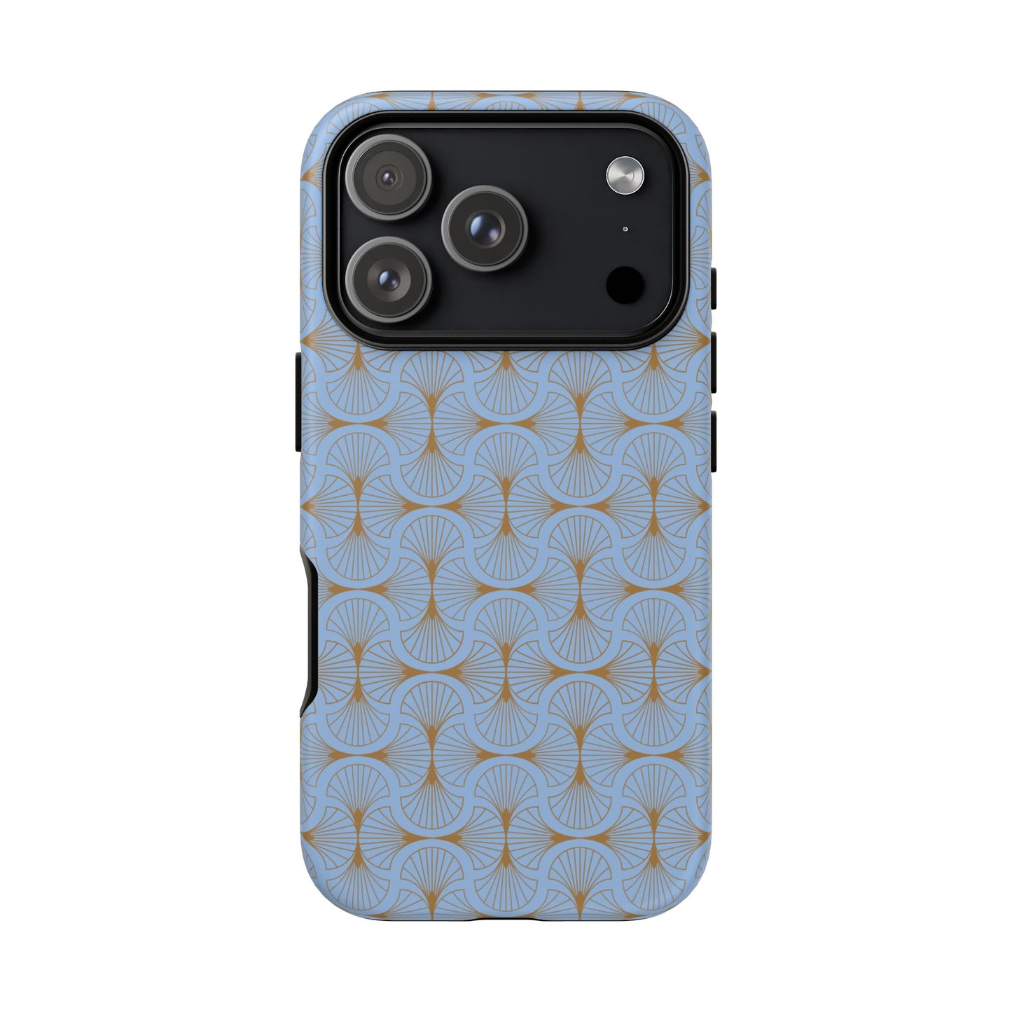 Tranquil Blue & Gold Fan Pattern Tough Phone Case