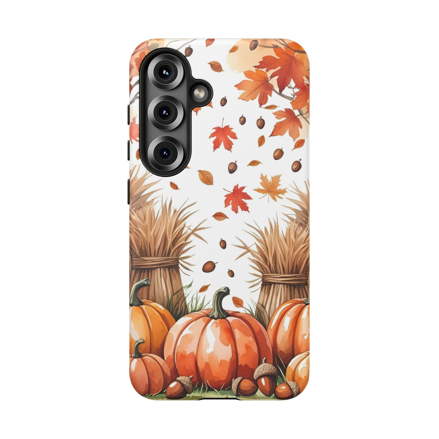 Fall Dry Straw & Pumpkin Tough Phone Case