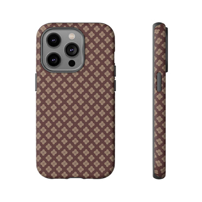 Earthy Brown & Beige Floral Tough Phone Case