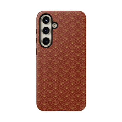 Vintage Brown & Gold Geometric Pattern Tough Phone Case