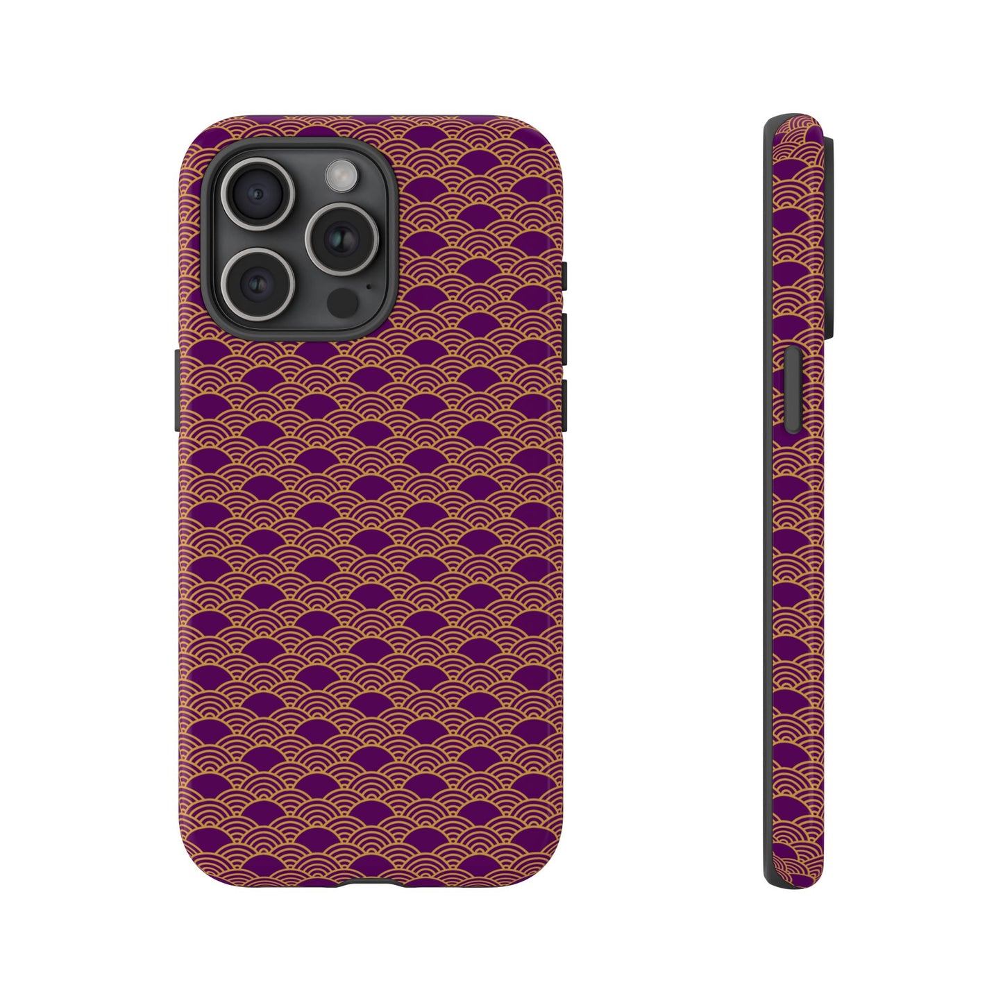 Luxurious Purple Japanese Vintage Seigaiha Wave Tough Phone Case
