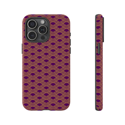 Luxurious Purple Japanese Vintage Seigaiha Wave Tough Phone Case