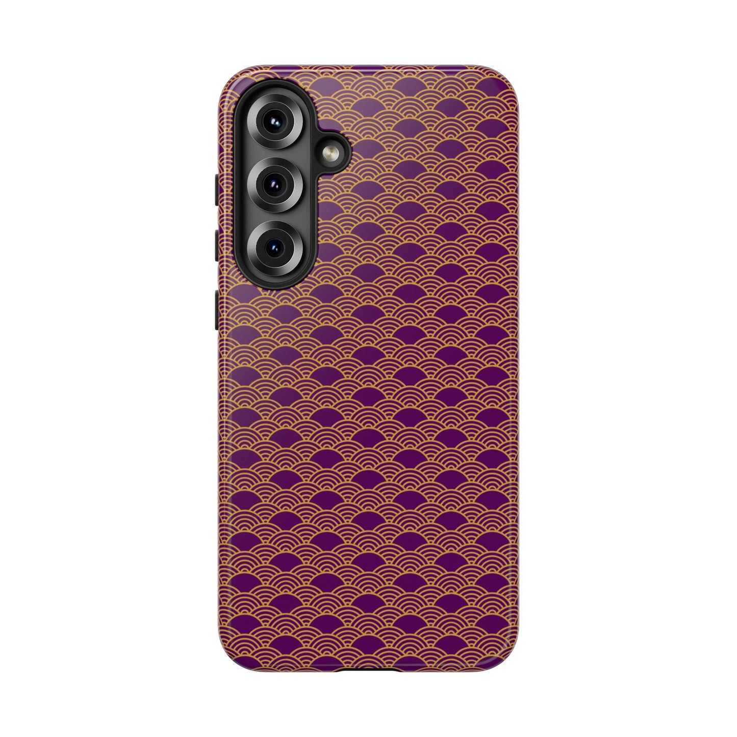 Luxurious Purple Japanese Vintage Seigaiha Wave Tough Phone Case