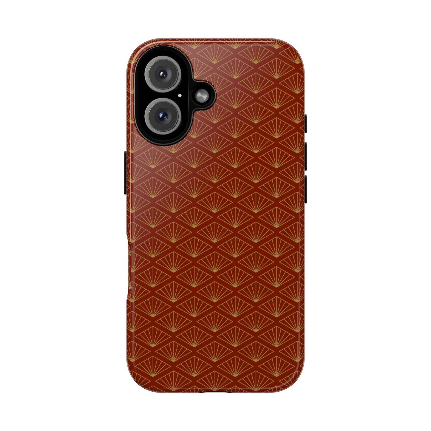 Vintage Brown & Gold Geometric Pattern Tough Phone Case
