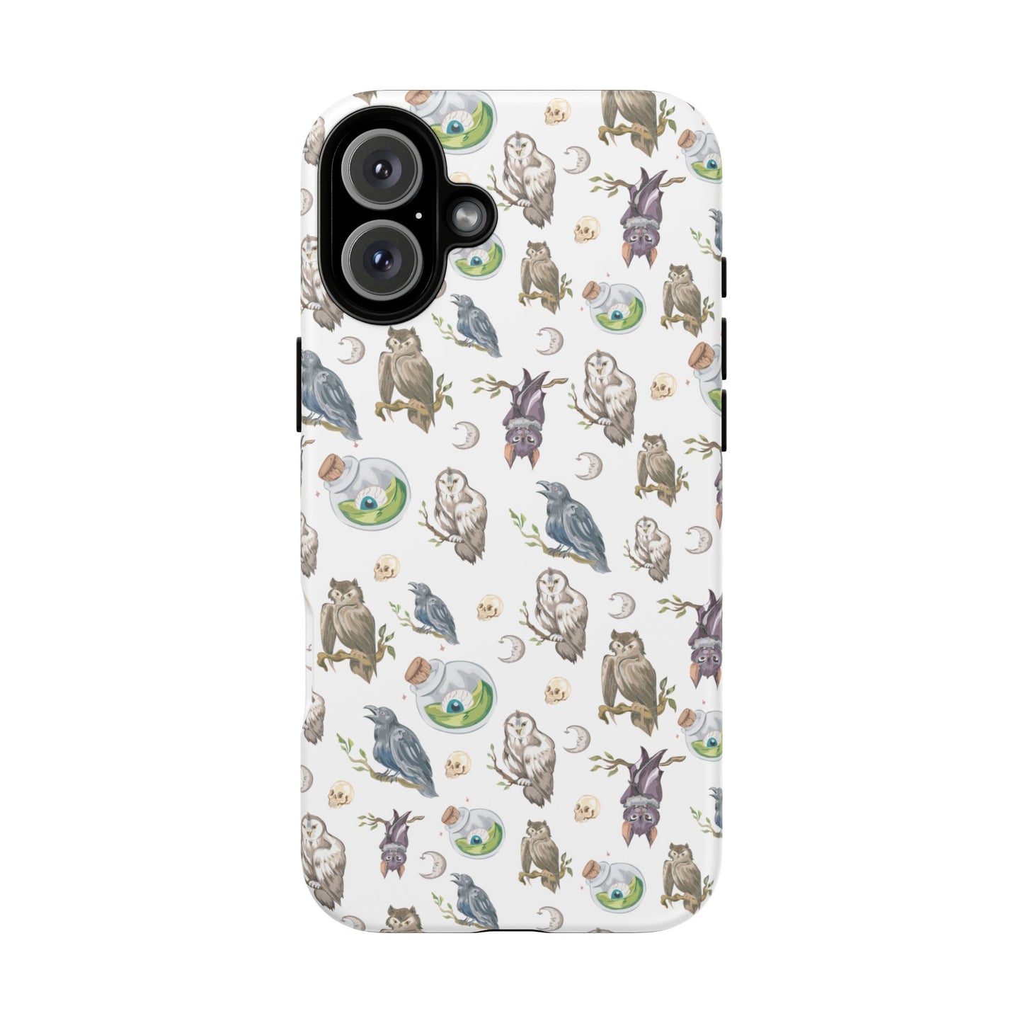 Whimsical Owl Crow Bat Eyeball Tough Phone Case