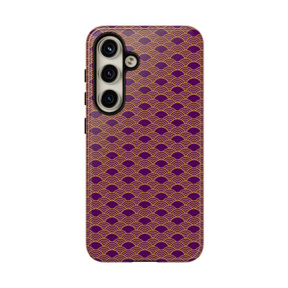Luxurious Purple Japanese Vintage Seigaiha Wave Tough Phone Case