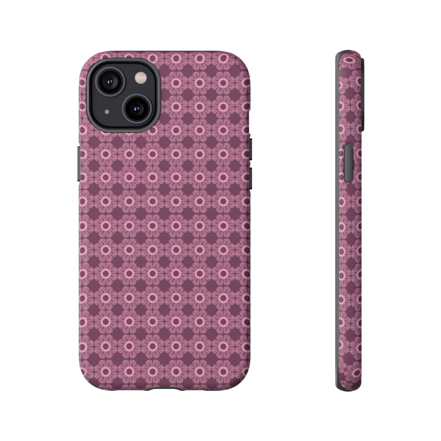 Romantic Dark Pink Floral Tough Phone Case