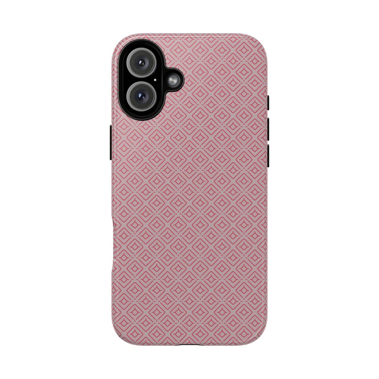Minimalist Pink Geometric Diamond Tough Phone Case