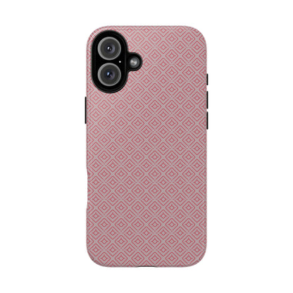 Minimalist Pink Geometric Diamond Tough Phone Case
