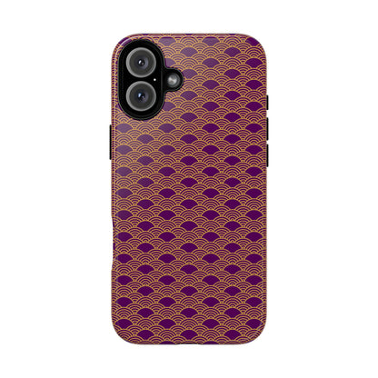 Luxurious Purple Japanese Vintage Seigaiha Wave Tough Phone Case