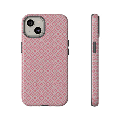 Minimalist Pink Geometric Diamond Tough Phone Case