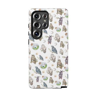 Whimsical Owl Crow Bat Eyeball Tough Phone Case