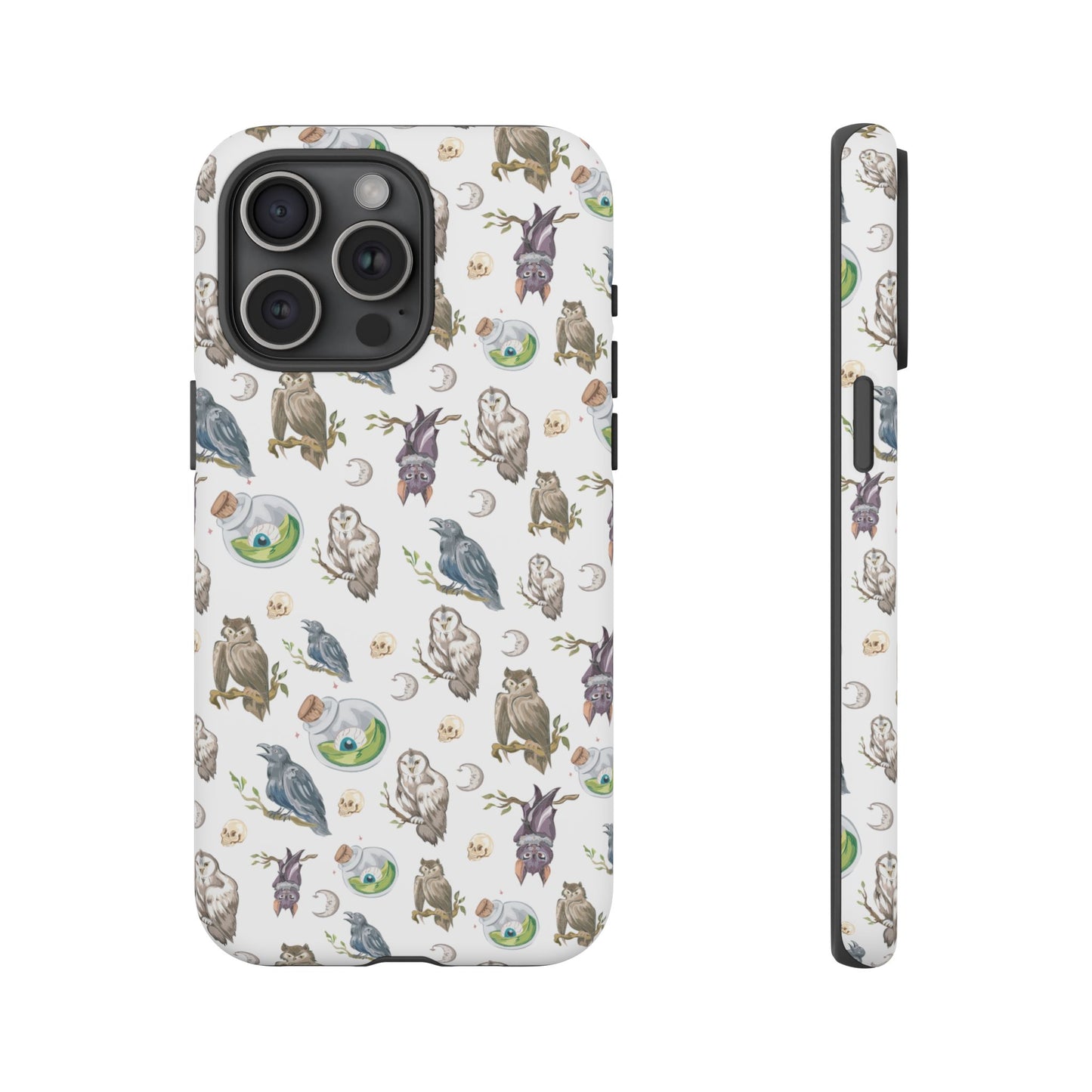 Whimsical Owl Crow Bat Eyeball Tough Phone Case