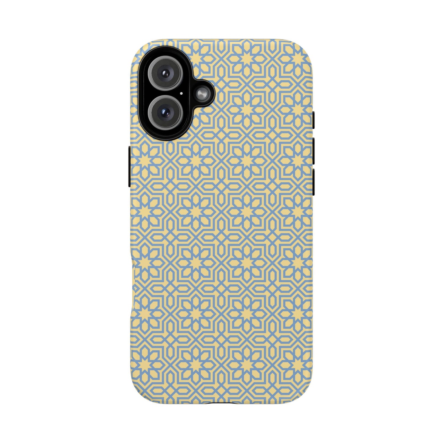 Pastel Yellow & Blue Floral Geometric Tough Phone Case