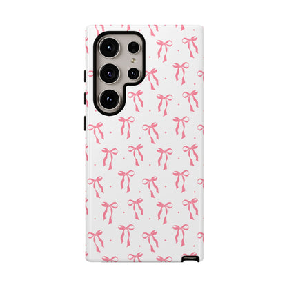 Cute Pink Ribbons Tough Phone Cases