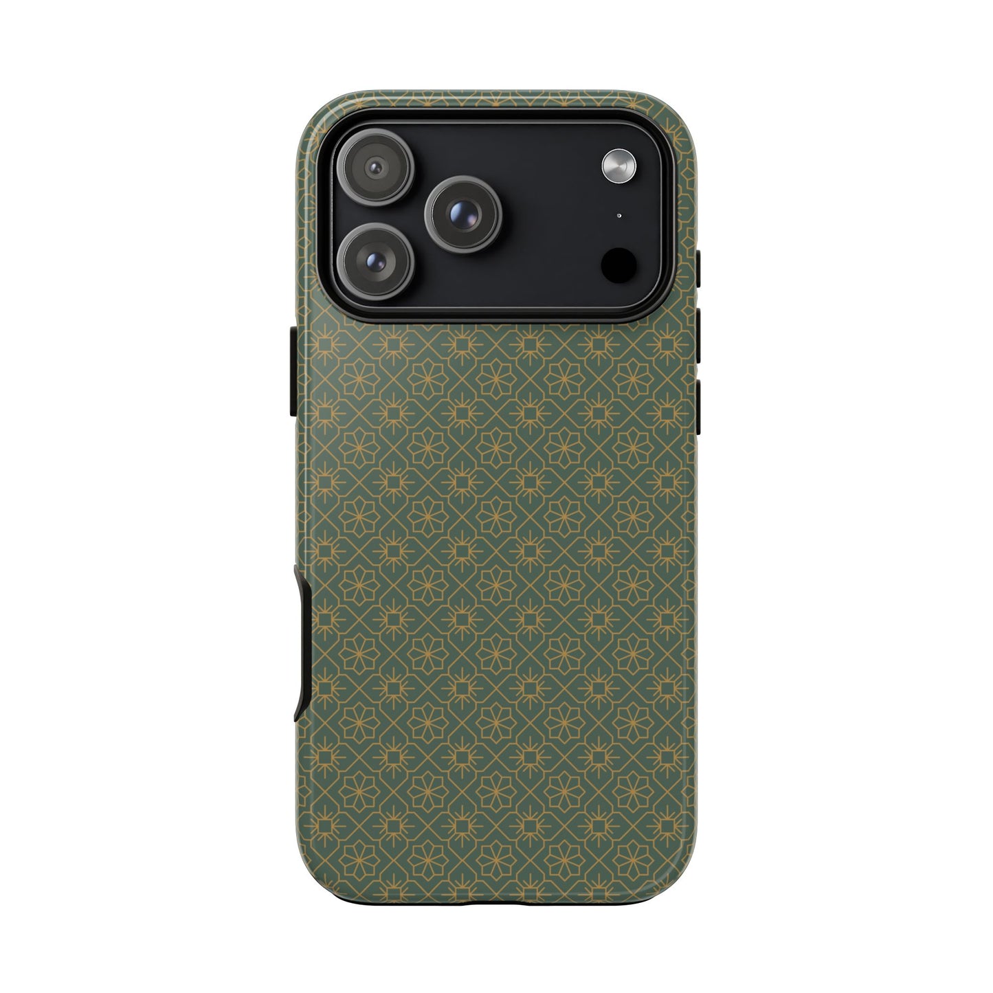 Opulent Dark Green & Gold Vintage Floral Tough Phone Case