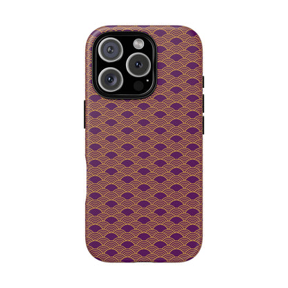 Luxurious Purple Japanese Vintage Seigaiha Wave Tough Phone Case