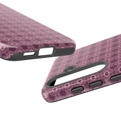 Romantic Dark Pink Floral Tough Phone Case
