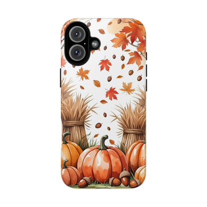 Fall Dry Straw & Pumpkin Tough Phone Case