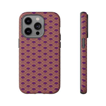 Luxurious Purple Japanese Vintage Seigaiha Wave Tough Phone Case