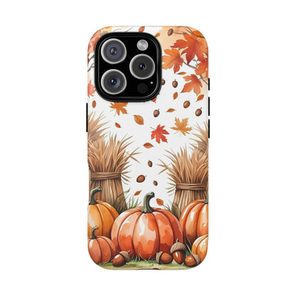 Fall Dry Straw & Pumpkin Tough Phone Case