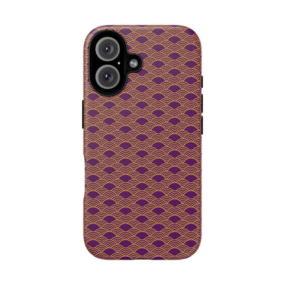 Luxurious Purple Japanese Vintage Seigaiha Wave Tough Phone Case