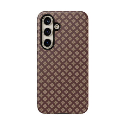 Earthy Brown & Beige Floral Tough Phone Case