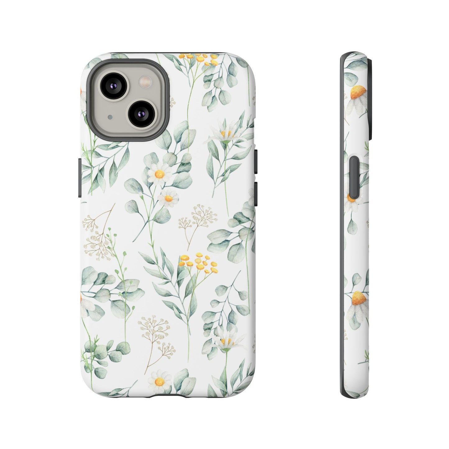 Watercolor Eucalyptus Branches and Daisy Tough Phone Case