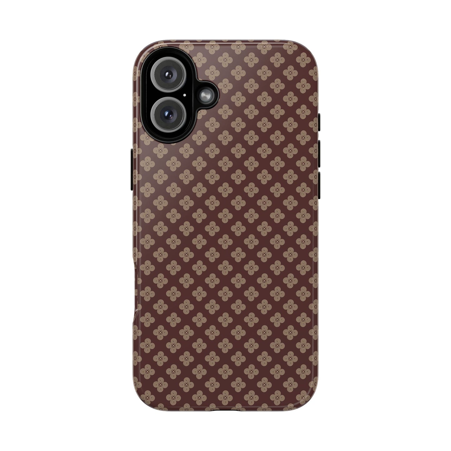 Earthy Brown & Beige Floral Tough Phone Case