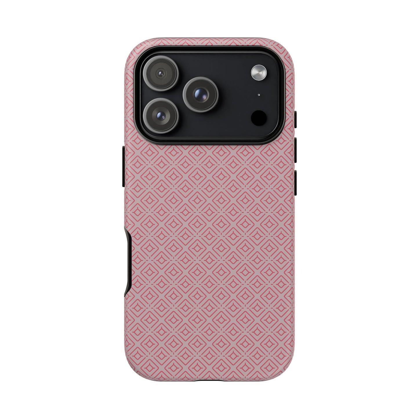 Minimalist Pink Geometric Diamond Tough Phone Case