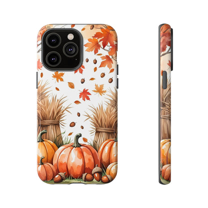 Fall Dry Straw & Pumpkin Tough Phone Case
