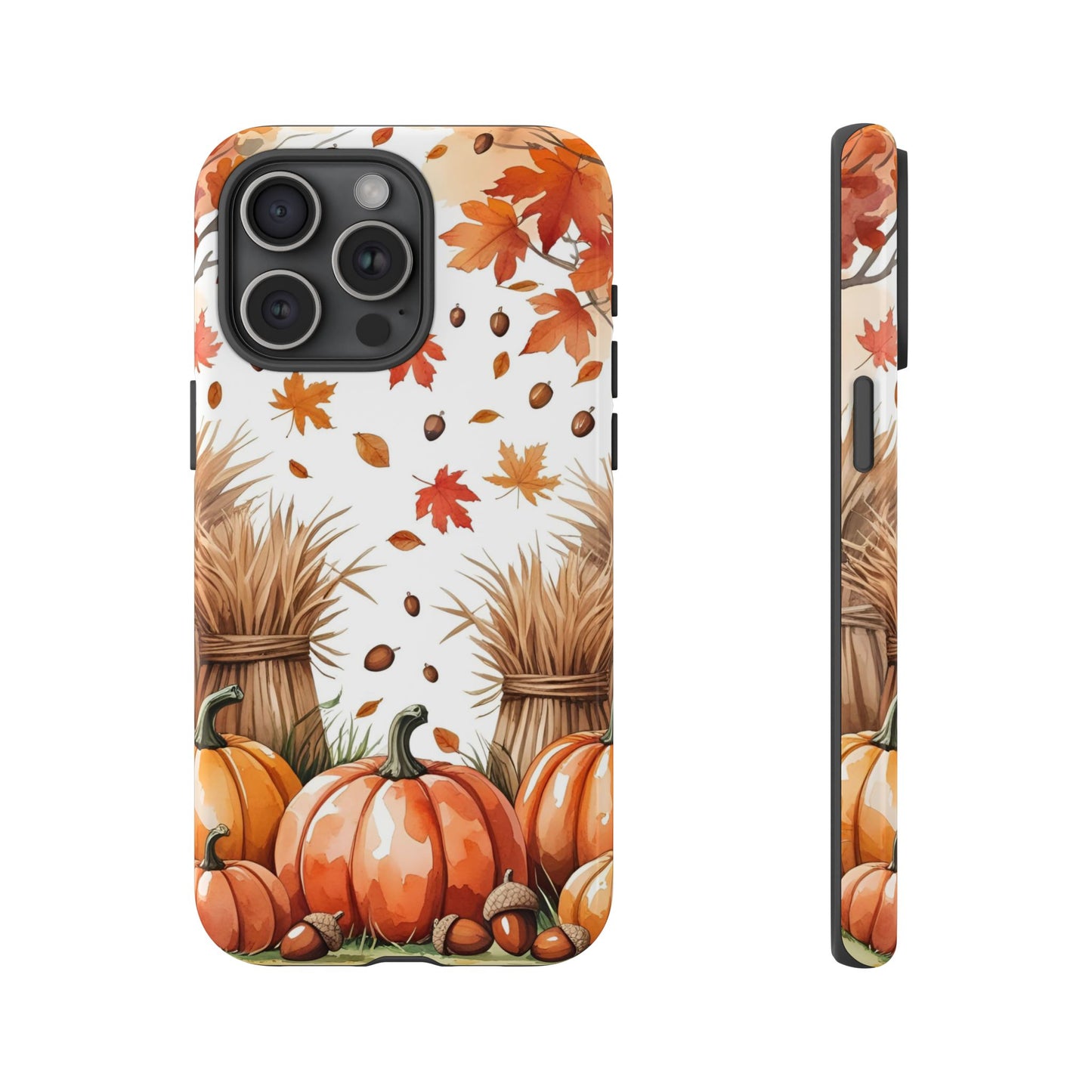 Fall Dry Straw & Pumpkin Tough Phone Case